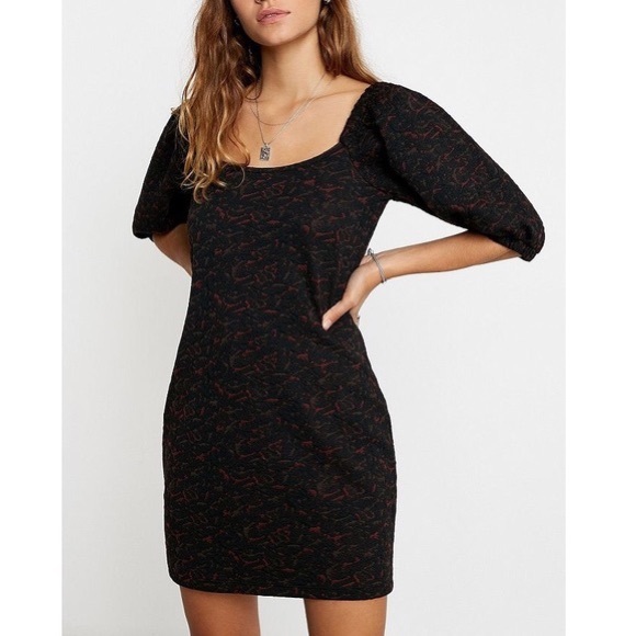FREE PEOPLE NWT. Sunset Mini Dress in Black Combo. NWT. Size L - Picture 5 of 16